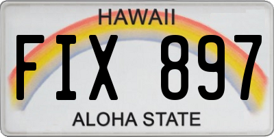 HI license plate FIX897