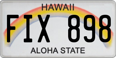 HI license plate FIX898