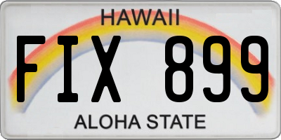 HI license plate FIX899