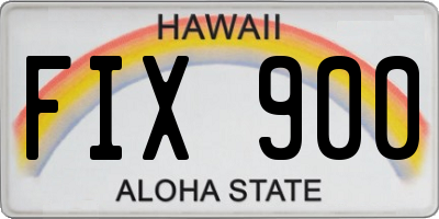 HI license plate FIX900