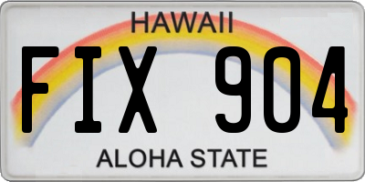 HI license plate FIX904