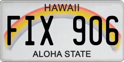 HI license plate FIX906
