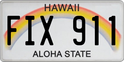 HI license plate FIX911