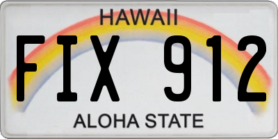 HI license plate FIX912