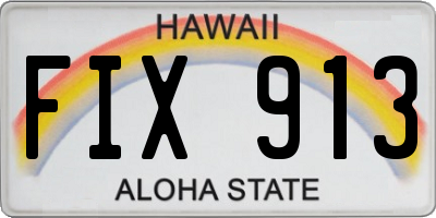 HI license plate FIX913