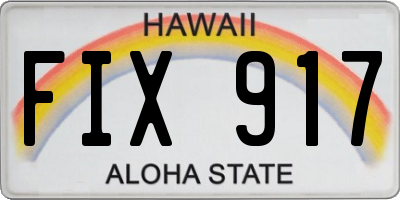 HI license plate FIX917
