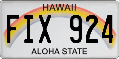 HI license plate FIX924