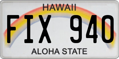 HI license plate FIX940