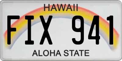 HI license plate FIX941