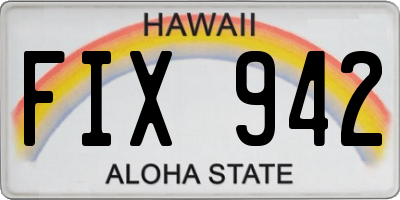 HI license plate FIX942