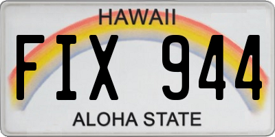 HI license plate FIX944
