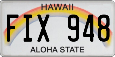 HI license plate FIX948