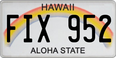 HI license plate FIX952