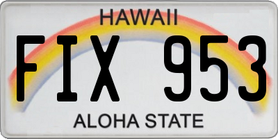 HI license plate FIX953