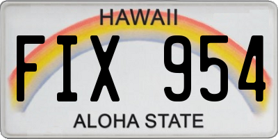HI license plate FIX954