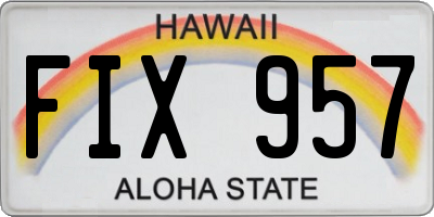 HI license plate FIX957