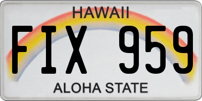 HI license plate FIX959