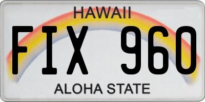 HI license plate FIX960
