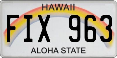 HI license plate FIX963