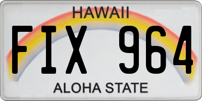 HI license plate FIX964