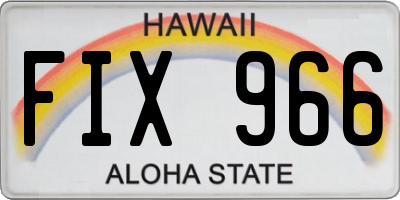 HI license plate FIX966