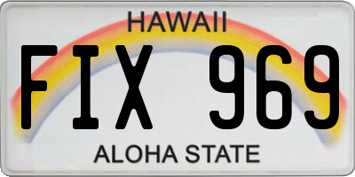 HI license plate FIX969
