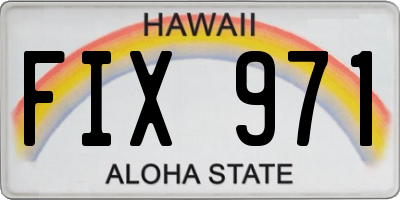 HI license plate FIX971