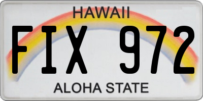 HI license plate FIX972