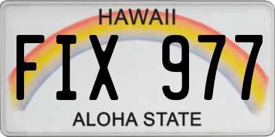 HI license plate FIX977