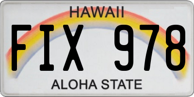 HI license plate FIX978