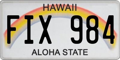 HI license plate FIX984