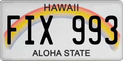 HI license plate FIX993