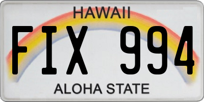 HI license plate FIX994