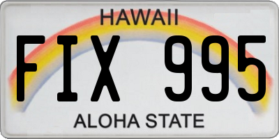 HI license plate FIX995