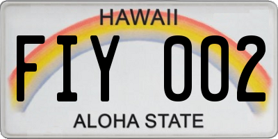 HI license plate FIY002