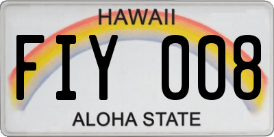 HI license plate FIY008