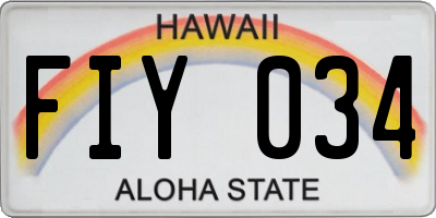 HI license plate FIY034