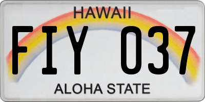 HI license plate FIY037
