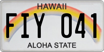 HI license plate FIY041