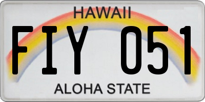 HI license plate FIY051
