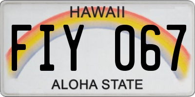 HI license plate FIY067