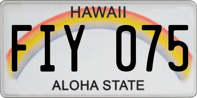 HI license plate FIY075