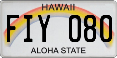 HI license plate FIY080