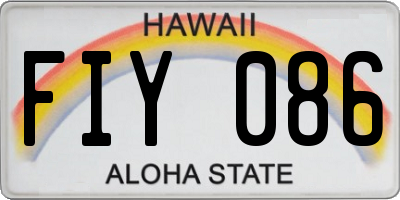 HI license plate FIY086