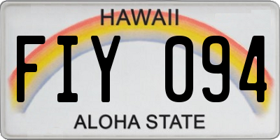 HI license plate FIY094