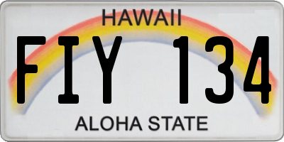 HI license plate FIY134