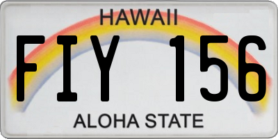 HI license plate FIY156
