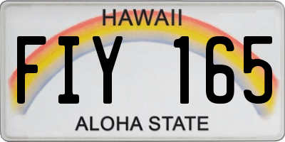 HI license plate FIY165