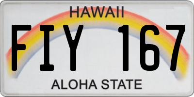 HI license plate FIY167