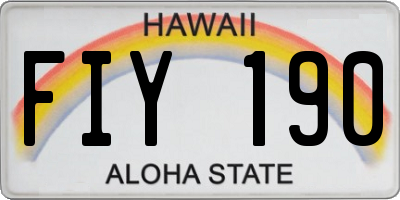 HI license plate FIY190
